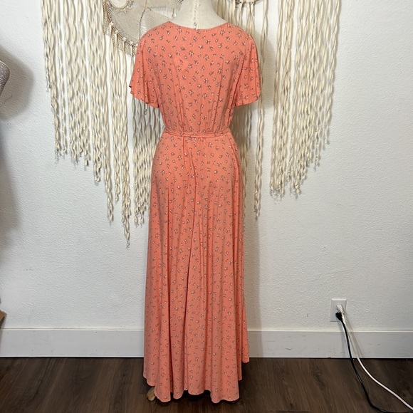 Auguste NWT Peach Floral Maxi Dress Size US8 - Picture 5 of 8